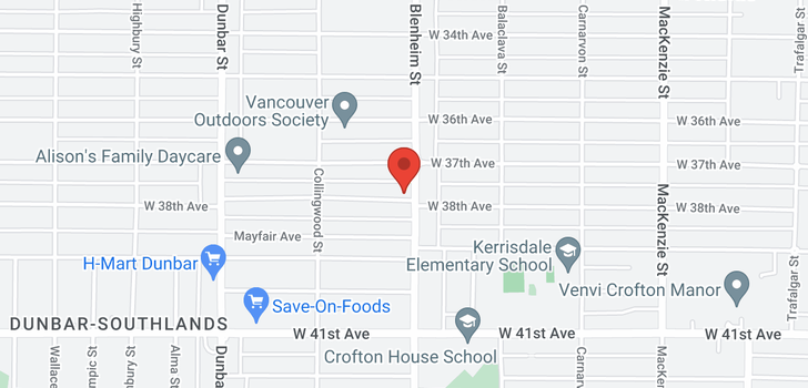 map of 3315 W 38TH AVENUE